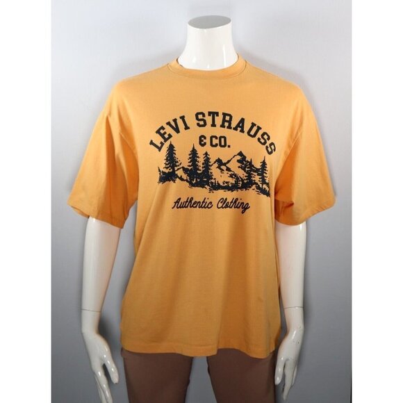 Levi's Women's XS Golden Yellow Camp Graphic T-Shirt 100% Cotton Boxy Fit Tee - Picture 8 of 8